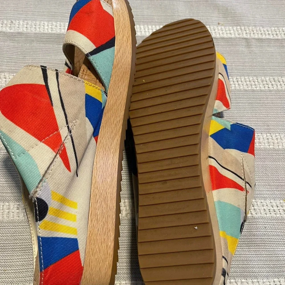 Alice + Olivia multicoloured canvas wedge sandals